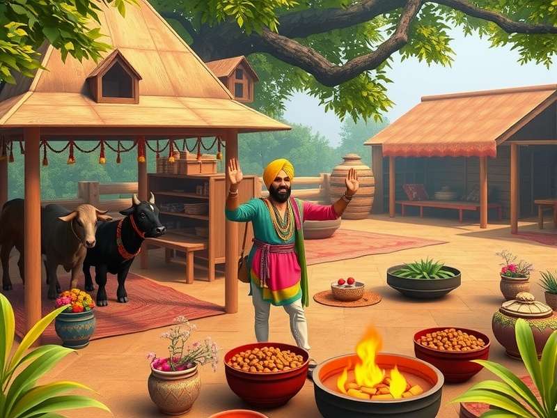 Traditional Farming in Punjabi Farmhouse Retreat Punjabi Farmhouse Retreat gameplay showing traditional farming activities