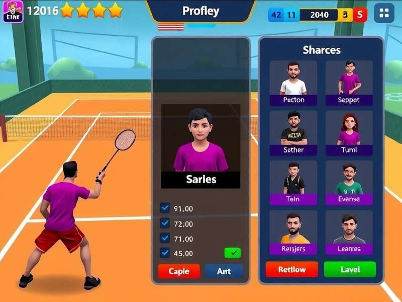 Indian Racket Kings character customization screen