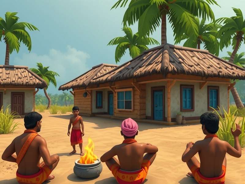 Ganges Village Life festival celebration scene