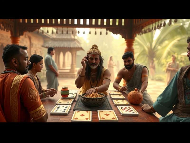 Golden Goa Ace card game setup with traditional Indian elements