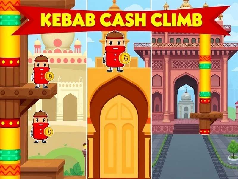 Kebab Cash Climb strategy guide showing optimal climbing paths and ingredient collection routes