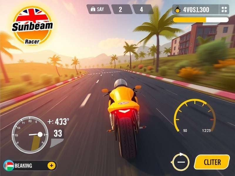 Sunbeam Racer gameplay screenshot showing racing action