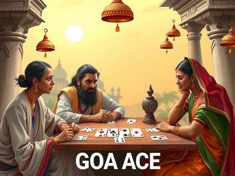 Historical depiction of Golden Goa Ace being played in traditional setting