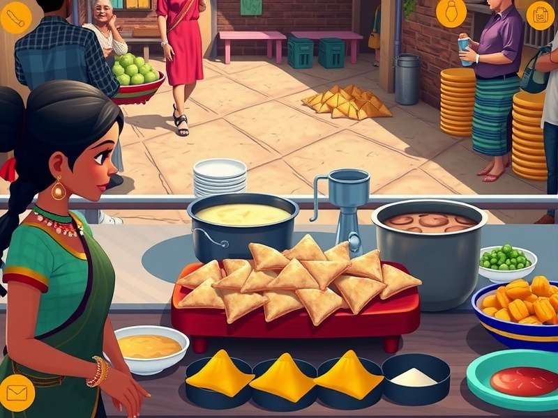 Samosas Splendid Trip - Character Interactions Samosas Splendid Trip character interactions and cooking interface