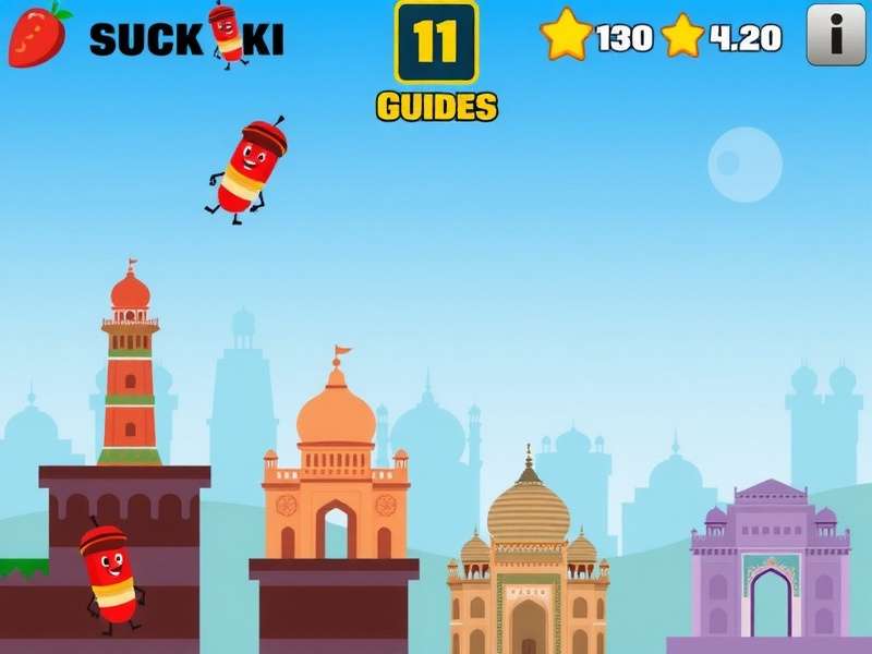 Kebab Cash Climb gameplay screenshot showing colorful kebab characters and vibrant Indian-themed levels