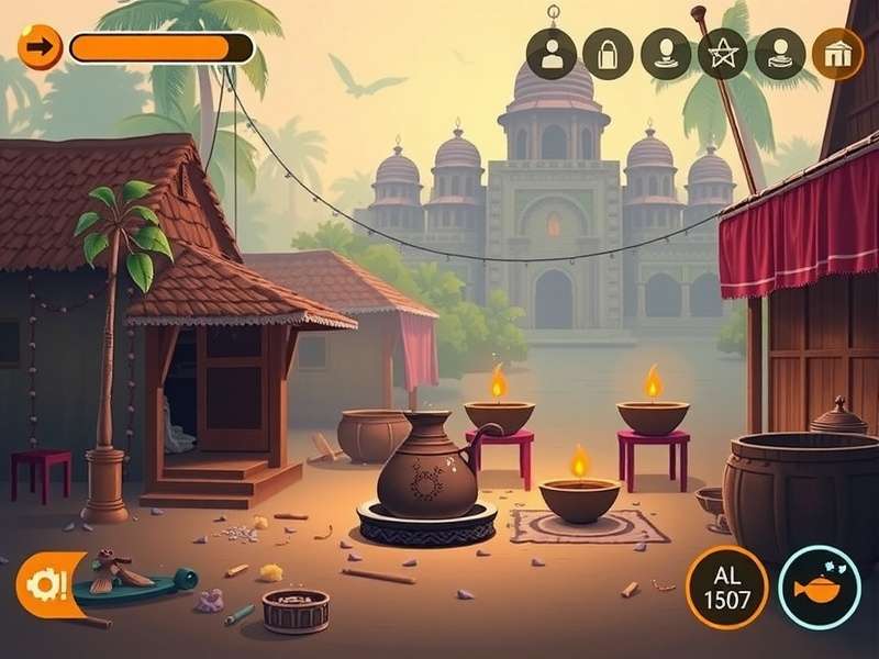 Ganges Village Life gameplay screenshot showing village scene