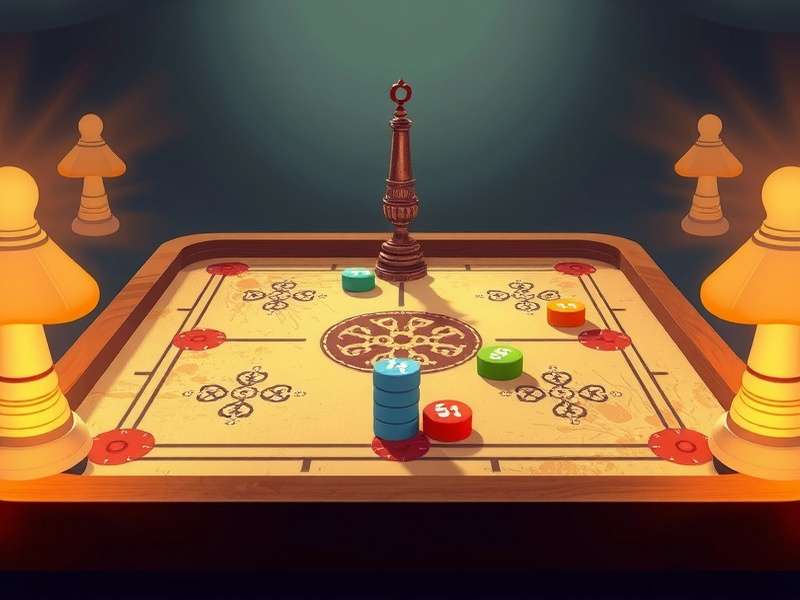 Historical Carrom board and pieces