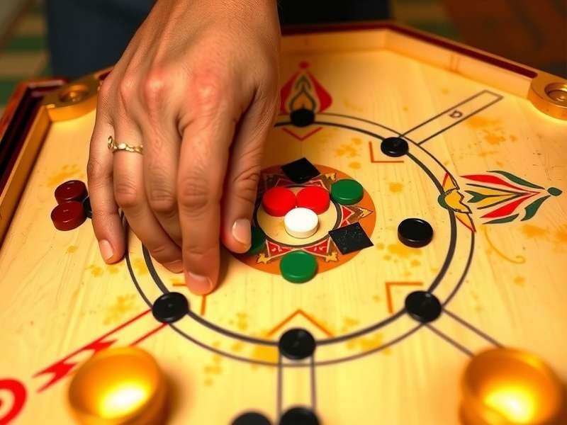Carrom Turbo Star Game Board Carrom Turbo Star board setup with pieces