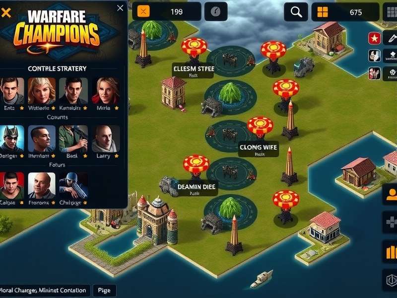 Warfare Champions Strategic Map Warfare Champions strategy map showing control points