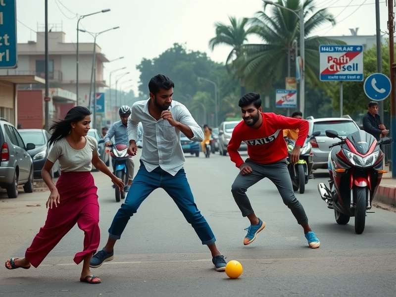 Desi Dribble Challenge competition in progress