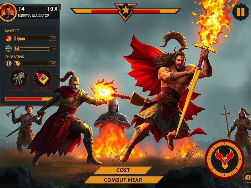 Cumin Blaze Burning Gladiator gameplay screenshot showing intense combat