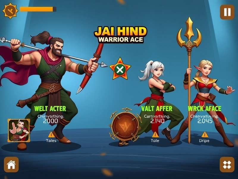 Character Roster in Jai Hind Warrior Ace Jai Hind Warrior Ace character lineup showing diverse warriors