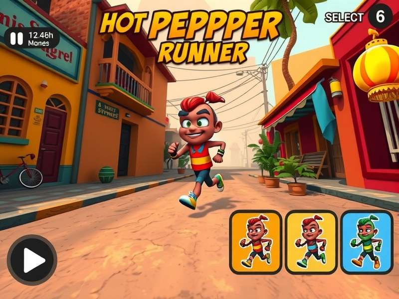 Hot Pepper Runner different game modes selection screen