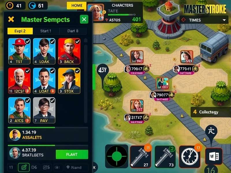 Master Stroke strategy map showing tactical positions