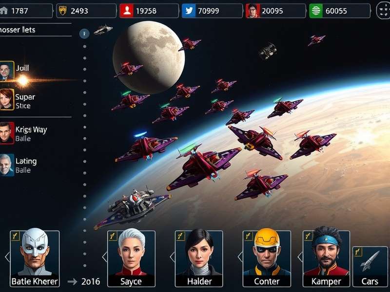 Anise Trek Interstellar Aces gameplay screenshot showing space fleet management