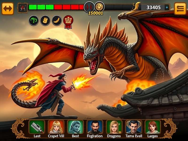 Dragon Rampage gameplay screenshot showing epic dragon battle
