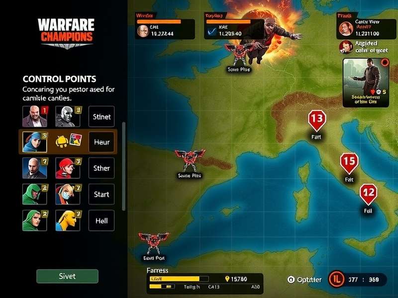 Warfare Champions Character Roster Warfare Champions character selection screen