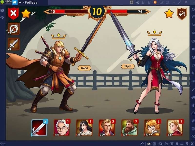Heroic Warrior Duel gameplay screenshot showing character combat