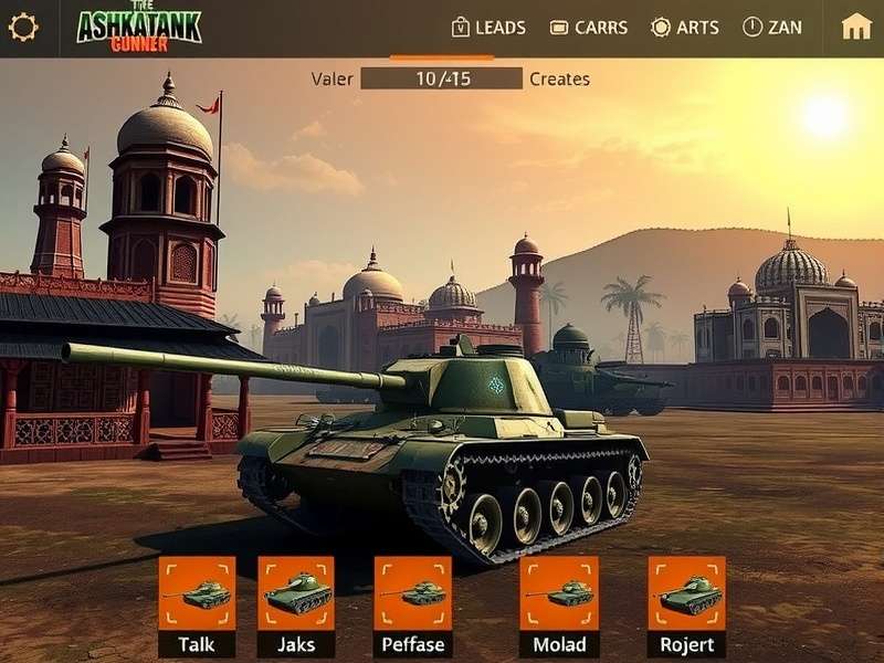 Ashoka Tank Top Gunner gameplay screenshot showing tank combat