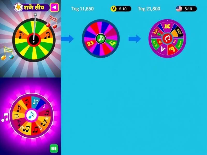 Bhangra Beat Spin gameplay interface showing rhythm notes and colorful visuals