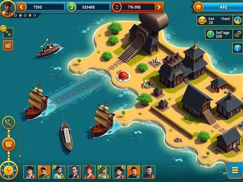 Coastal Conquerors gameplay screenshot showing naval battle