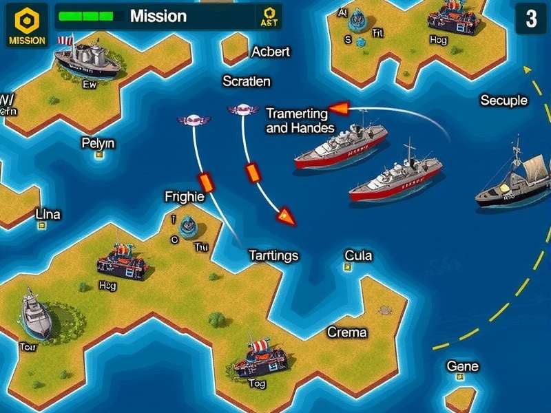 Coastal Guard Clash Strategic Fleet Deployment Coastal Guard Clash strategy map showing fleet positions