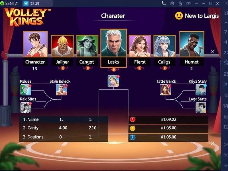 Volley Kings Desi Character Selection Screen Volley Kings Desi gameplay screenshot showing character selection