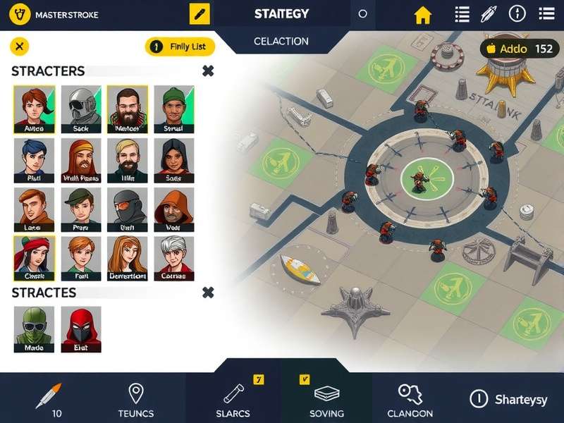 Master Stroke gameplay interface showing strategic elements