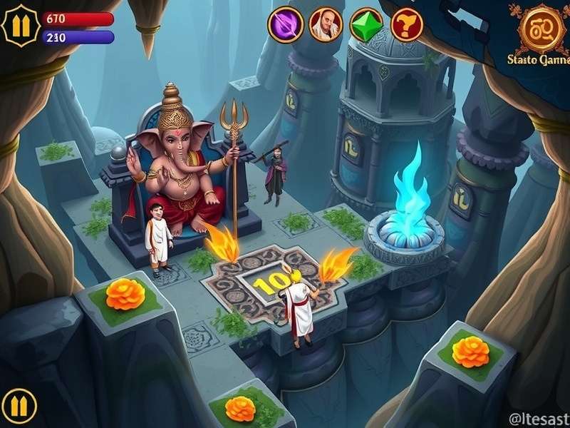 Mystical Environments in Ganesha S Holy Expedition Ganesha S Holy Expedition gameplay screenshot showing mystical environments
