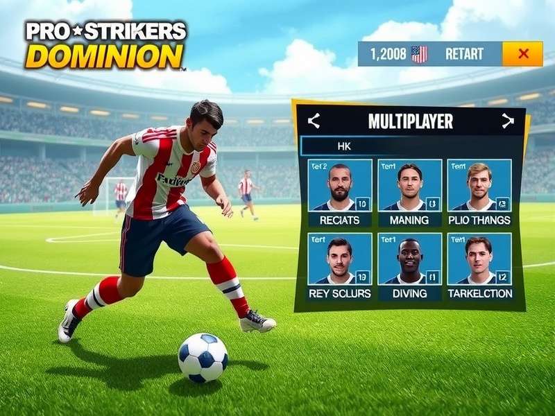 Pro Strikers Dominion Gameplay Pro Strikers Dominion gameplay screenshot showing realistic football action