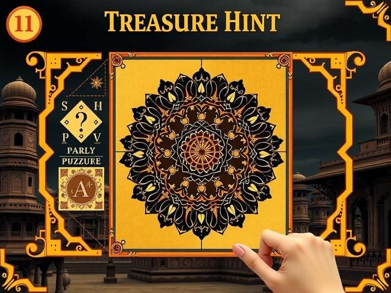 Fabulous Fortune Find puzzle solving interface with Indian mathematical patterns