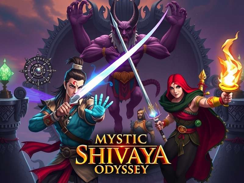 Story scene from Mystic Shivaya Odyssey showing protagonist facing mythological creature