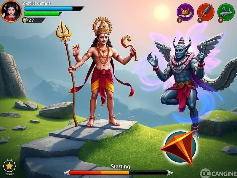 Divine Vishnu Eternal Quest Gameplay Divine Vishnu Eternal Quest gameplay screenshot showing Vishnu avatar