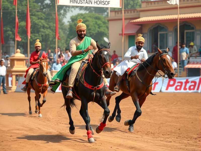Modern Hindustani Horse Competition Modern Hindustani Horse competition with riders in action