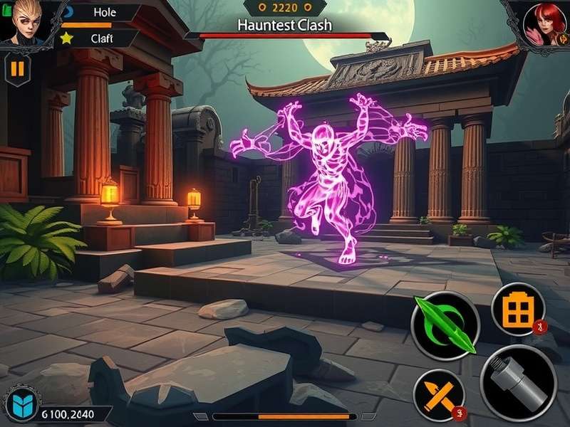 Haunted Hero Spectral Clash environment showing ancient temple