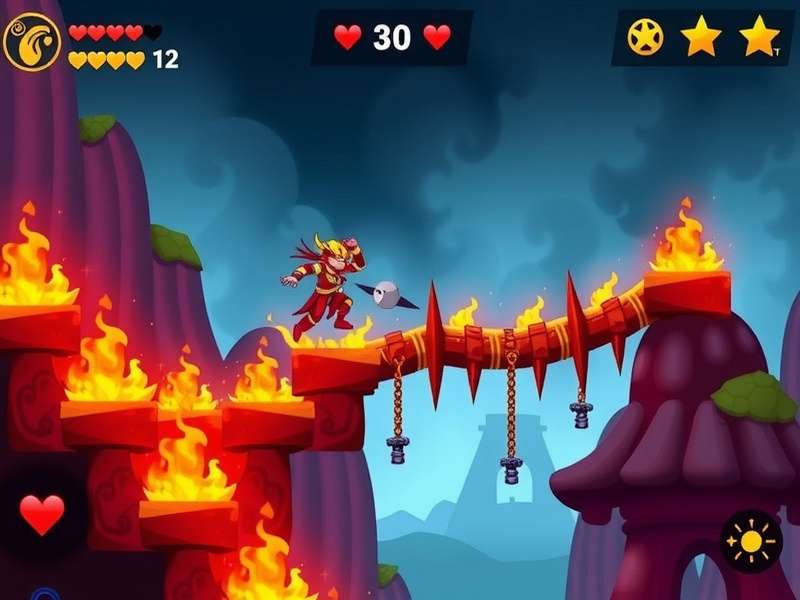 Inferno Drop Warrior strategy guide showing optimal path through obstacles