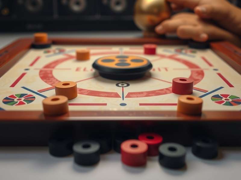 Professional Carrom Board Setup Ultimate Carrom Duel board setup with pieces