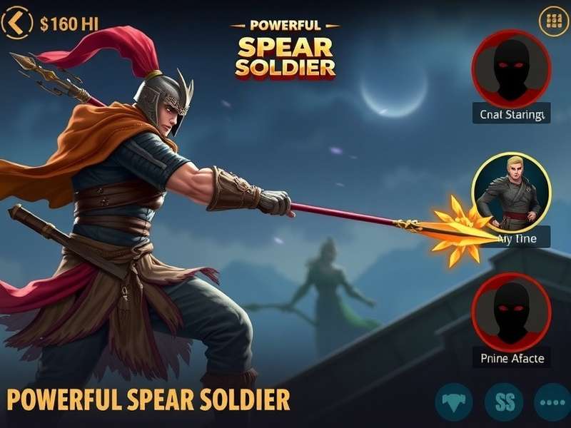 Powerful Spear Soldier gameplay screenshot showing warrior in combat