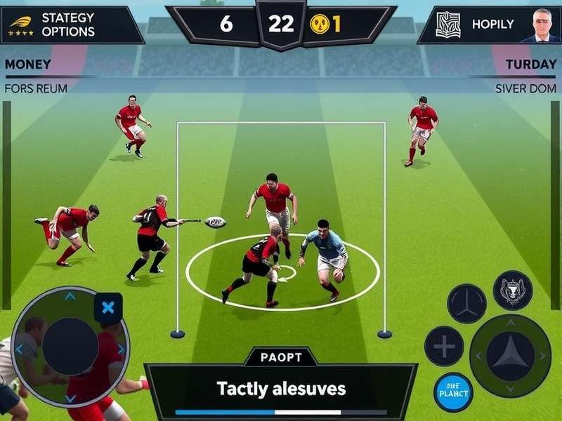 Rugby Aces Vanguard tactical interface showing formation options