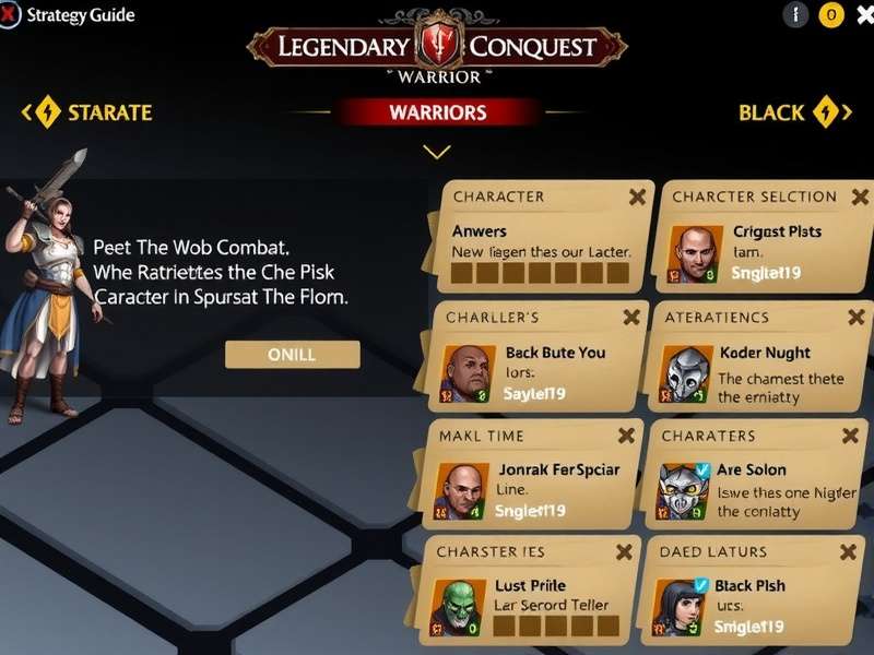 Character Classes in Legendary Conquest Warrior Legendary Conquest Warrior character selection screen