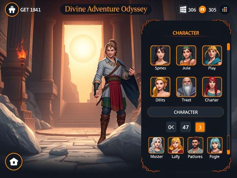 Divine Adventure Odyssey - Ancient Temple Exploration Divine Adventure Odyssey gameplay screenshot showing protagonist in ancient temple