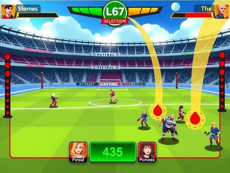 Striker Blitz gameplay screenshot showing character selection and arena