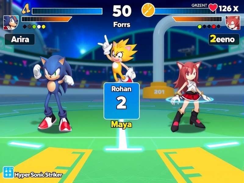 Hyper Sonic Striker Dynamic Gameplay Hyper Sonic Striker gameplay screenshot showing character action