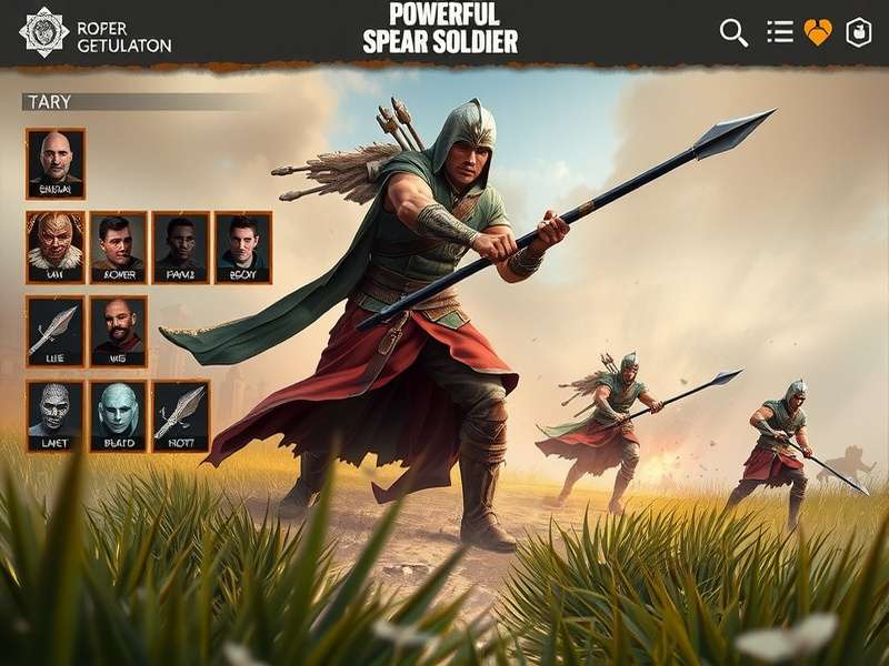 Powerful Spear Soldier advanced combat strategy illustration