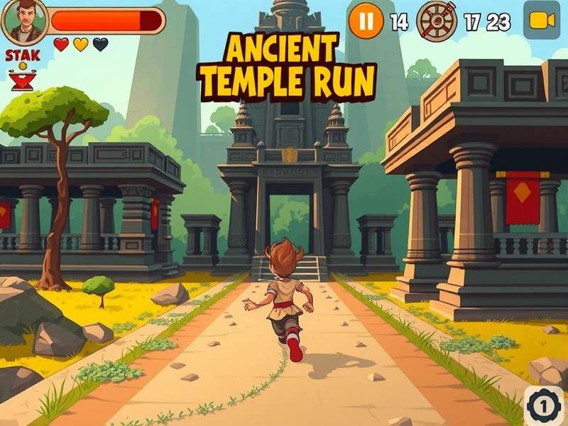Ancient Temple Run Gameplay Ancient Temple Run gameplay showing character running through temple