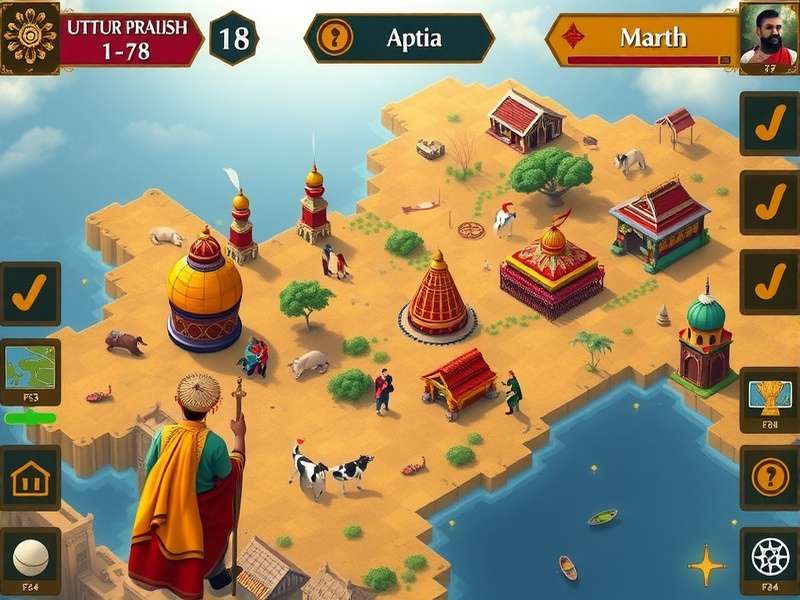 Strategic Map View in Uttar Pradesh Uproar Uttar Pradesh Uproar strategy map showing territorial control and resource distribution