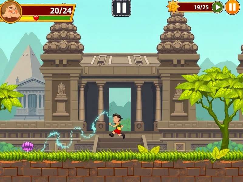 Obstacle Navigation in Ancient Temple Run Ancient Temple Run character avoiding obstacles in temple
