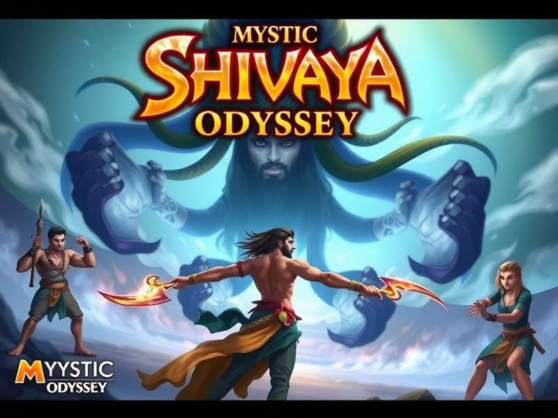 Character lineup from Mystic Shivaya Odyssey showing main heroes and villains