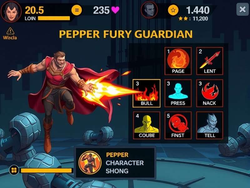 Pepper Fury Guardian character selection screen