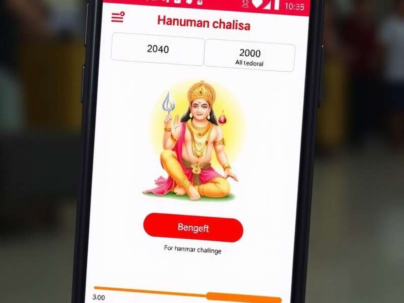 Hanuman Chalisa Challenge App Interface